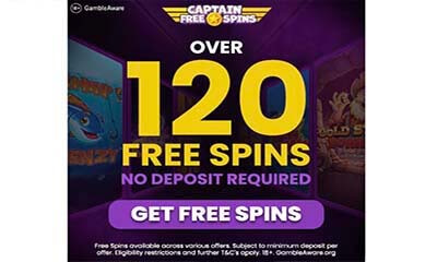More than 120 free spins with no deposit